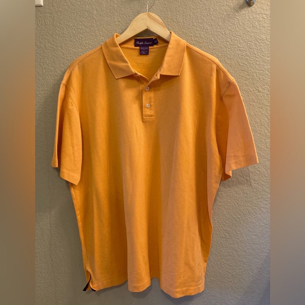 Ralph Lauren mens tangerine short sleeve polo, size XL